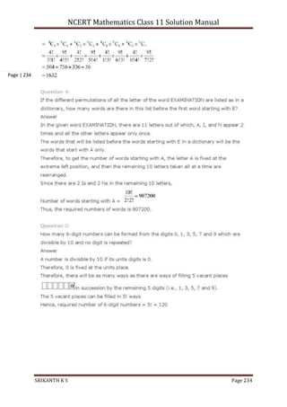 NCERT Mathematics Class 11 Solution Manual
SRIKANTH K S Page 234
Page | 234
 