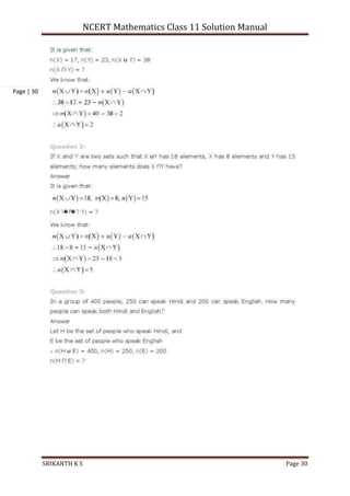 NCERT Mathematics Class 11 Solution Manual
SRIKANTH K S Page 30
Page | 30
 