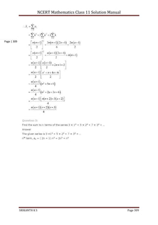 NCERT Mathematics Class 11 Solution Manual
SRIKANTH K S Page 309
Page | 309
 