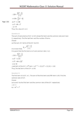 NCERT Mathematics Class 11 Solution Manual
SRIKANTH K S Page 321
Page | 321
 