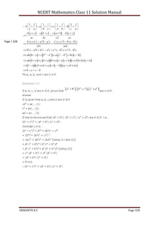 NCERT Mathematics Class 11 Solution Manual
SRIKANTH K S Page 328
Page | 328
 
