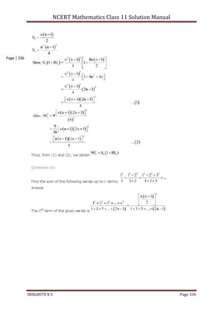 NCERT Mathematics Class 11 Solution Manual
SRIKANTH K S Page 336
Page | 336
 