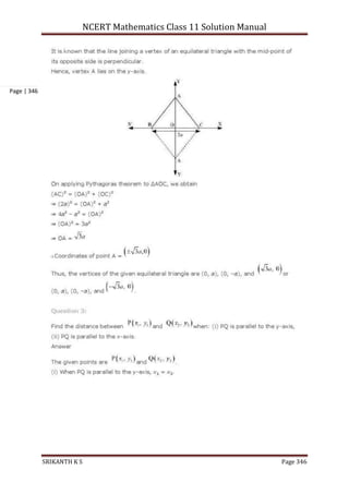 NCERT Mathematics Class 11 Solution Manual
SRIKANTH K S Page 346
Page | 346
 
