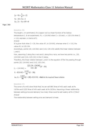 NCERT Mathematics Class 11 Solution Manual
SRIKANTH K S Page 364
Page | 364
 