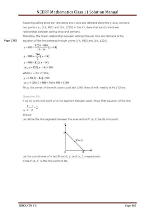 NCERT Mathematics Class 11 Solution Manual
SRIKANTH K S Page 365
Page | 365
 