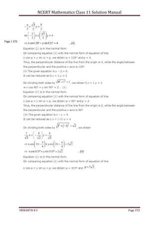 NCERT Mathematics Class 11 Solution Manual
SRIKANTH K S Page 372
Page | 372
 