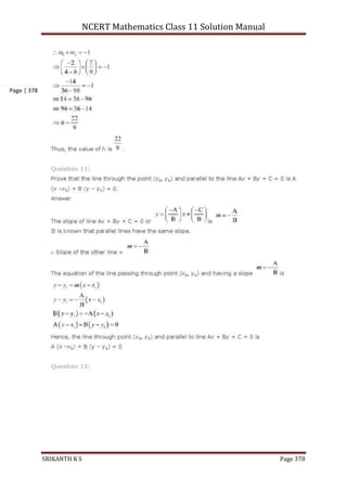 NCERT Mathematics Class 11 Solution Manual
SRIKANTH K S Page 378
Page | 378
 