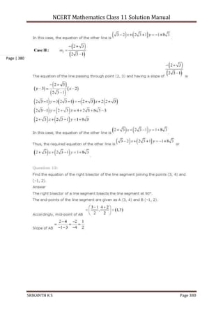 NCERT Mathematics Class 11 Solution Manual
SRIKANTH K S Page 380
Page | 380
 