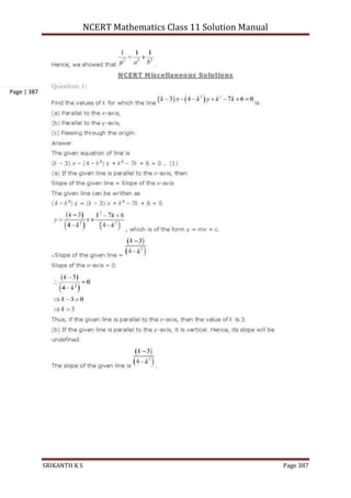 NCERT Mathematics Class 11 Solution Manual
SRIKANTH K S Page 387
Page | 387
 