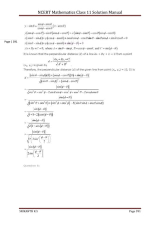 NCERT Mathematics Class 11 Solution Manual
SRIKANTH K S Page 391
Page | 391
 