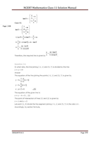 NCERT Mathematics Class 11 Solution Manual
SRIKANTH K S Page 399
Page | 399
 