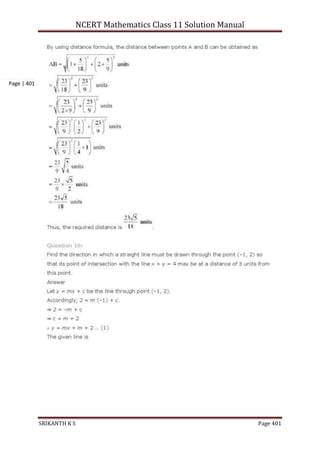 NCERT Mathematics Class 11 Solution Manual
SRIKANTH K S Page 401
Page | 401
 