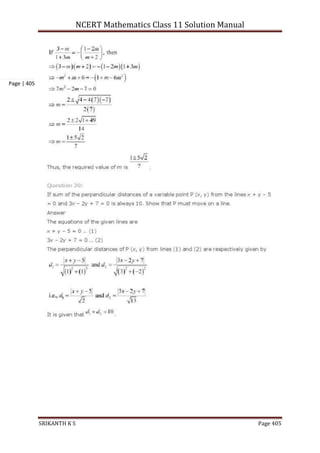 NCERT Mathematics Class 11 Solution Manual
SRIKANTH K S Page 405
Page | 405
 