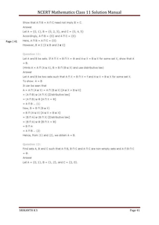 NCERT Mathematics Class 11 Solution Manual
SRIKANTH K S Page 41
Page | 41
 