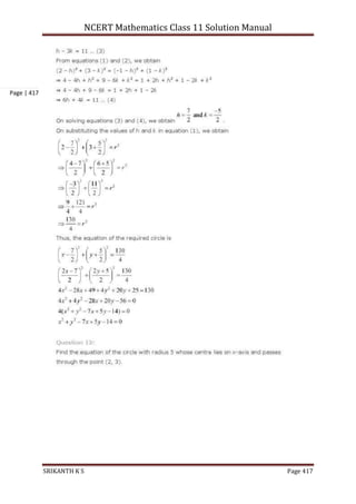 NCERT Mathematics Class 11 Solution Manual
SRIKANTH K S Page 417
Page | 417
 
