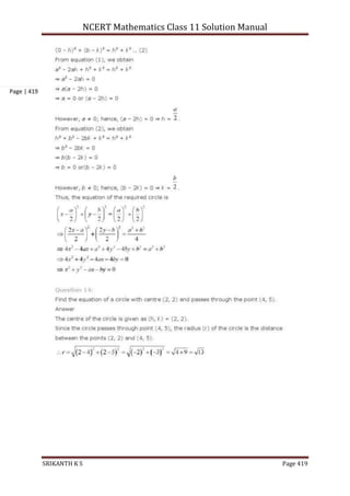 NCERT Mathematics Class 11 Solution Manual
SRIKANTH K S Page 419
Page | 419
 
