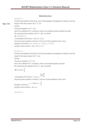 NCERT Mathematics Class 11 Solution Manual
SRIKANTH K S Page 421
Page | 421
 