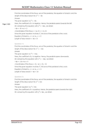 NCERT Mathematics Class 11 Solution Manual
SRIKANTH K S Page 422
Page | 422
 
