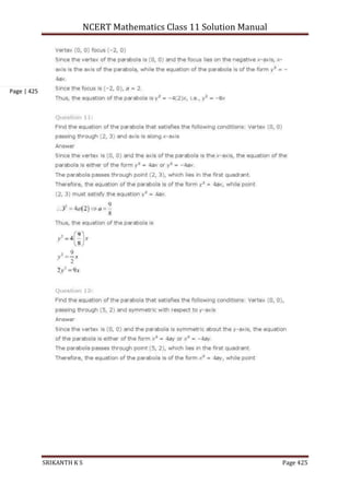 NCERT Mathematics Class 11 Solution Manual
SRIKANTH K S Page 425
Page | 425
 