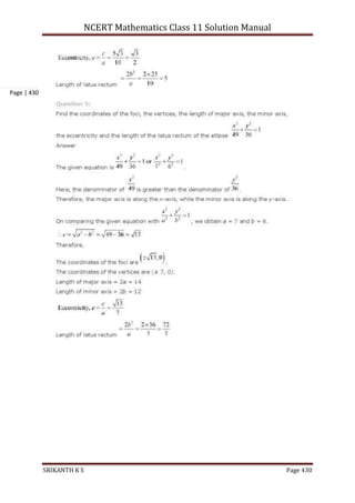 NCERT Mathematics Class 11 Solution Manual
SRIKANTH K S Page 430
Page | 430
 