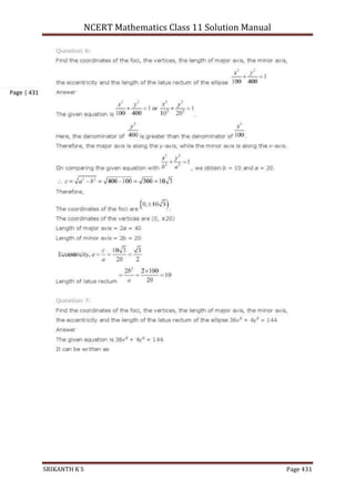 NCERT Mathematics Class 11 Solution Manual
SRIKANTH K S Page 431
Page | 431
 