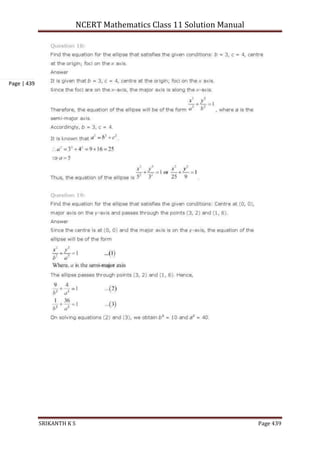 NCERT Mathematics Class 11 Solution Manual
SRIKANTH K S Page 439
Page | 439
 