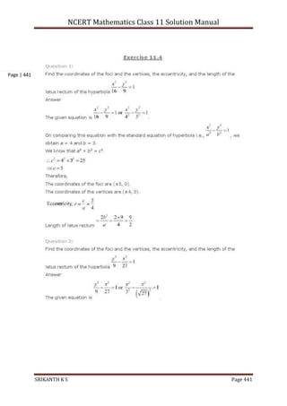 NCERT Mathematics Class 11 Solution Manual
SRIKANTH K S Page 441
Page | 441
 