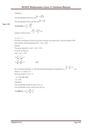 NCERT Mathematics Class 11 Solution Manual
SRIKANTH K S Page 443
Page | 443
 
