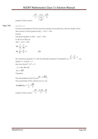 NCERT Mathematics Class 11 Solution Manual
SRIKANTH K S Page 445
Page | 445
 
