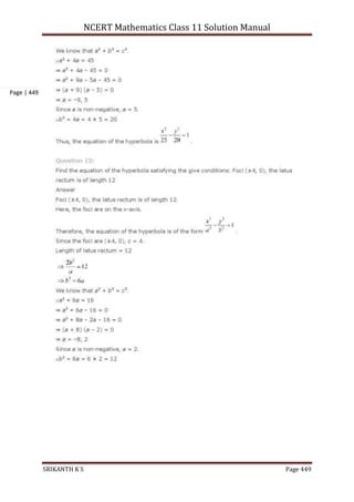NCERT Mathematics Class 11 Solution Manual
SRIKANTH K S Page 449
Page | 449
 