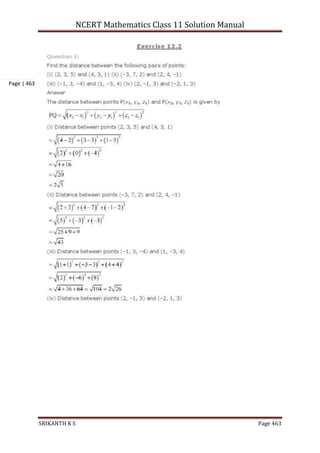 NCERT Mathematics Class 11 Solution Manual
SRIKANTH K S Page 463
Page | 463
 