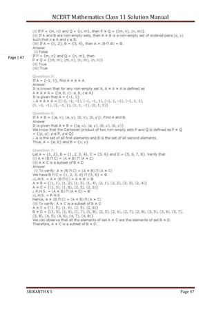 NCERT Mathematics Class 11 Solution Manual
SRIKANTH K S Page 47
Page | 47
 