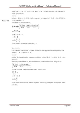 NCERT Mathematics Class 11 Solution Manual
SRIKANTH K S Page 470
Page | 470
 
