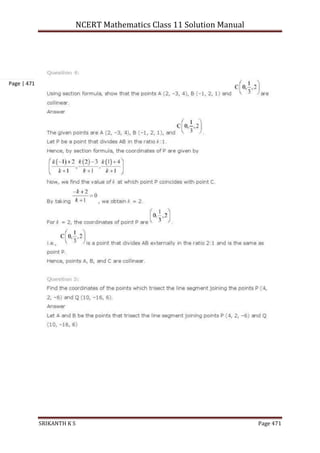 NCERT Mathematics Class 11 Solution Manual
SRIKANTH K S Page 471
Page | 471
 