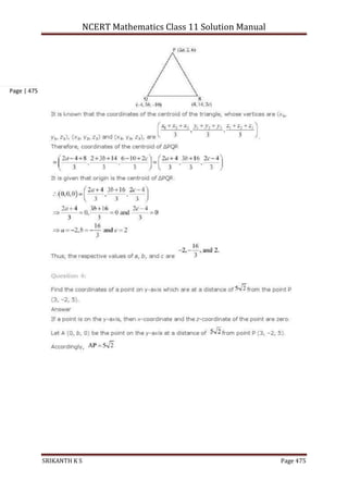 NCERT Mathematics Class 11 Solution Manual
SRIKANTH K S Page 475
Page | 475
 