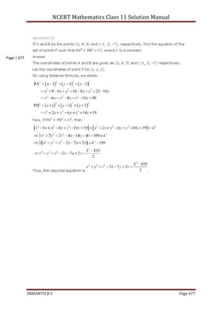NCERT Mathematics Class 11 Solution Manual
SRIKANTH K S Page 477
Page | 477
 