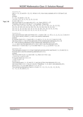 NCERT Mathematics Class 11 Solution Manual
SRIKANTH K S Page 48
Page | 48
 