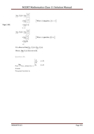 NCERT Mathematics Class 11 Solution Manual
SRIKANTH K S Page 491
Page | 491
 