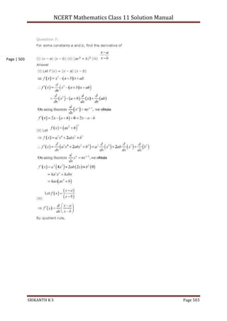 NCERT Mathematics Class 11 Solution Manual
SRIKANTH K S Page 503
Page | 503
 