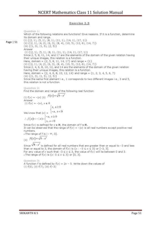 NCERT Mathematics Class 11 Solution Manual
SRIKANTH K S Page 51
Page | 51
 