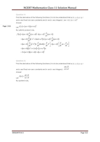 NCERT Mathematics Class 11 Solution Manual
SRIKANTH K S Page 521
Page | 521
 