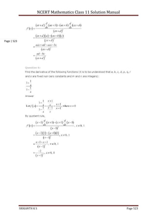 NCERT Mathematics Class 11 Solution Manual
SRIKANTH K S Page 523
Page | 523
 
