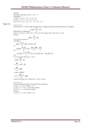 NCERT Mathematics Class 11 Solution Manual
SRIKANTH K S Page 53
Page | 53
 