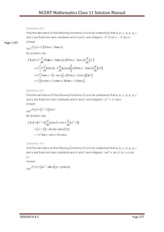 NCERT Mathematics Class 11 Solution Manual
SRIKANTH K S Page 537
Page | 537
 