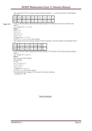 NCERT Mathematics Class 11 Solution Manual
SRIKANTH K S Page 54
Page | 54
 
