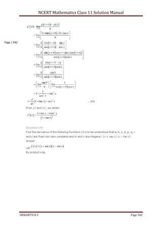 NCERT Mathematics Class 11 Solution Manual
SRIKANTH K S Page 542
Page | 542
 