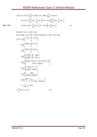 NCERT Mathematics Class 11 Solution Manual
SRIKANTH K S Page 543
Page | 543
 