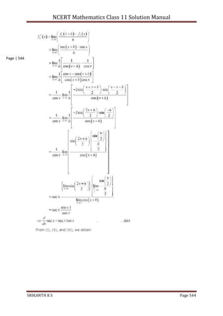 NCERT Mathematics Class 11 Solution Manual
SRIKANTH K S Page 544
Page | 544
 