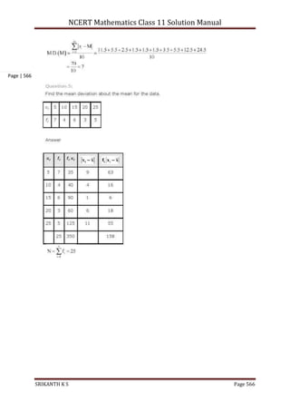 NCERT Mathematics Class 11 Solution Manual
SRIKANTH K S Page 566
Page | 566
 