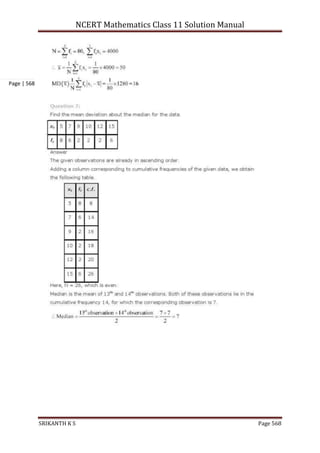 NCERT Mathematics Class 11 Solution Manual
SRIKANTH K S Page 568
Page | 568
 